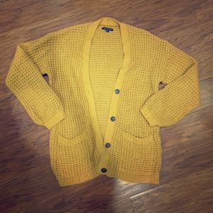 Oversized waffle knit cardigan